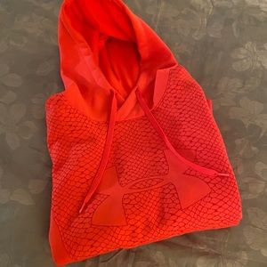 Women’s hot coral under armour pull over hoodie